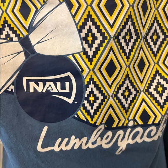 NAU lumberjacks college blue long sleeve graphic back tee size M - Picture 8 of 8